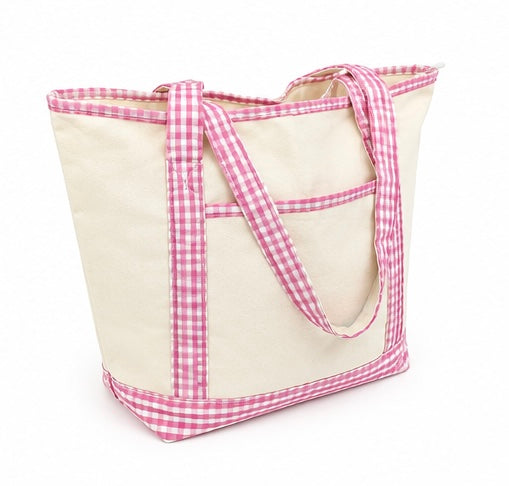 Canvas Gingham Tote