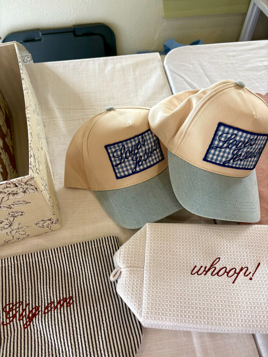 “Loves Jesus” Gingham Blue Hat