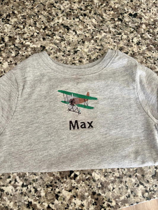 Airplane Toddler Tshirt | Custom Personalized Toddler Shirt | Holiday Toddler Shirt, Airplane and Name Toddler Tee, Airplane Birthday| Party