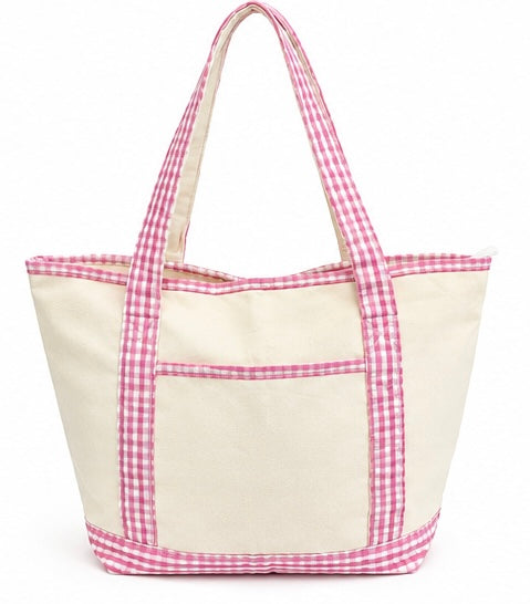 Canvas Gingham Tote