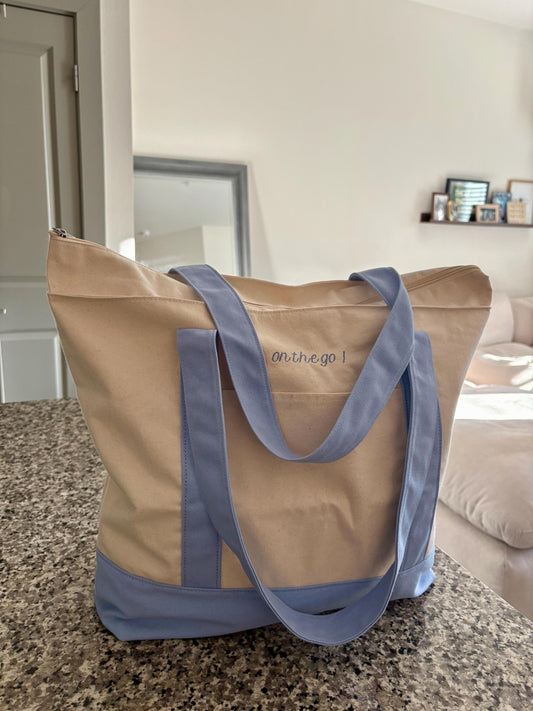 Custom Phrase/Name Embroidered Tote Bag, Canvas Grocery Bag, Bridesmaid Gifts, Holiday Teen Gift, Sister Gift, Christmas Gift, Personalized