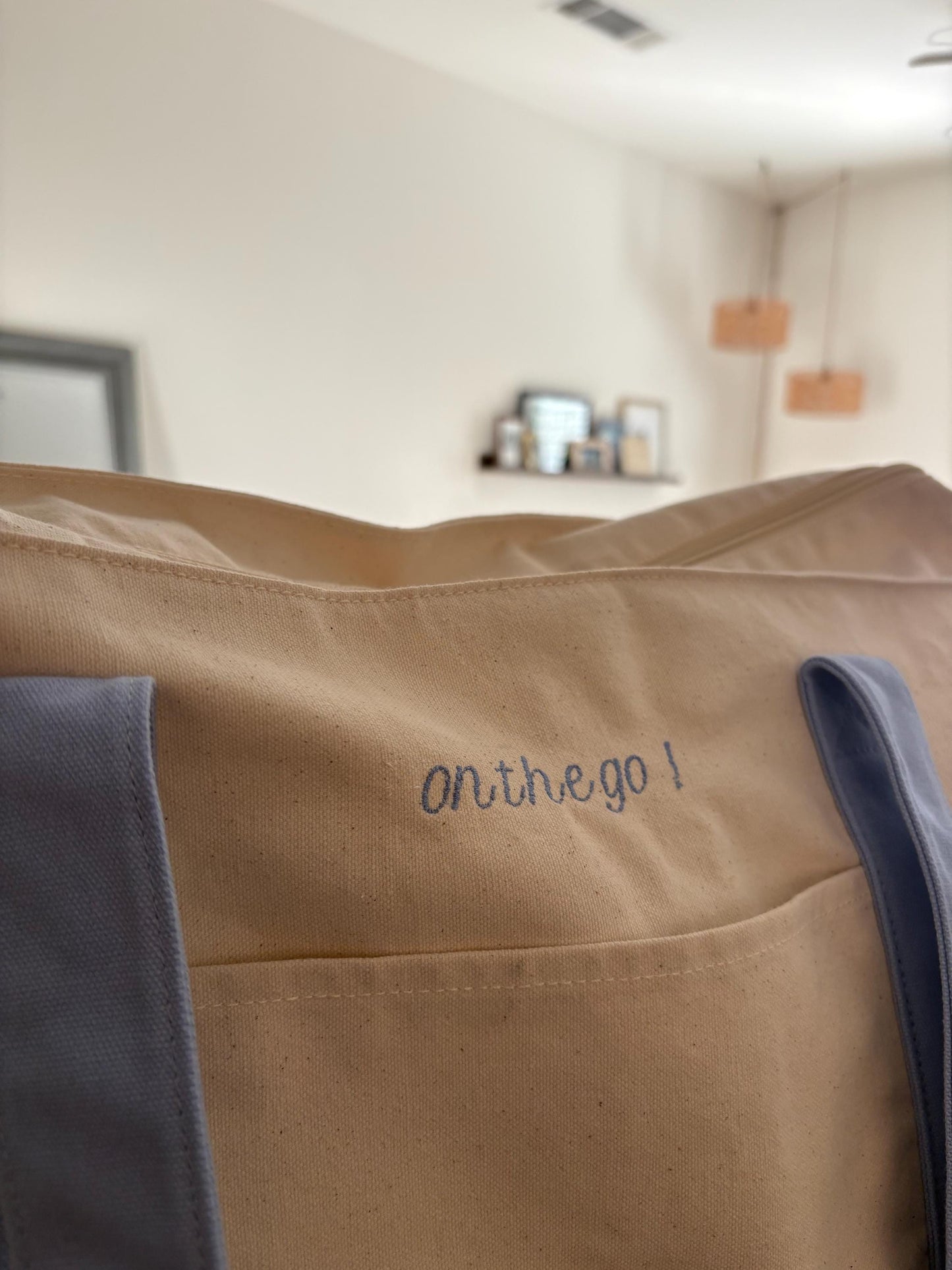 Custom Phrase/Name Embroidered Tote Bag, Canvas Grocery Bag, Bridesmaid Gifts, Holiday Teen Gift, Sister Gift, Christmas Gift, Personalized