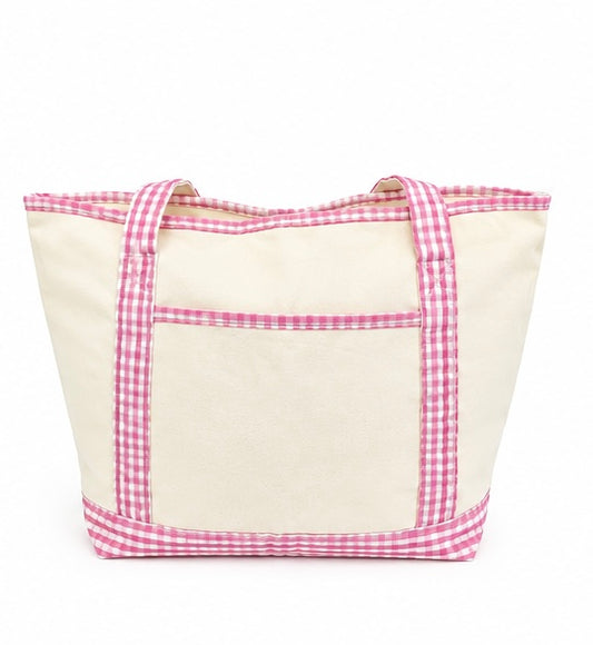 Canvas Gingham Tote
