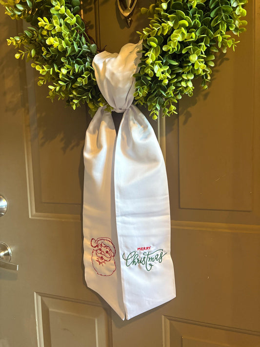Christmas Wreath Sash, Holiday Sash, Wreath Sash, Holiday Decorations, Christmas Outdoor Decorations