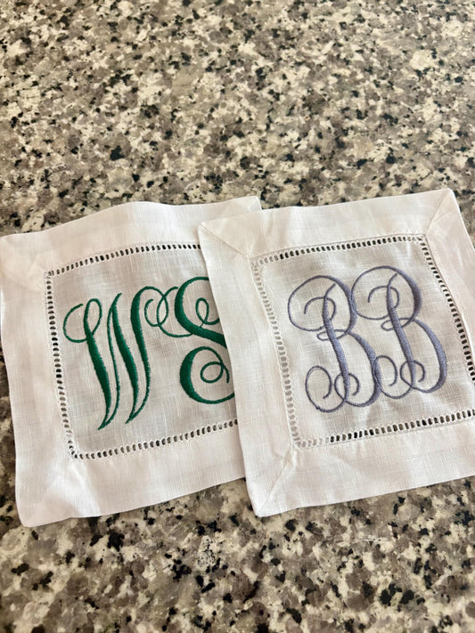 Customized Cocktail Napkins | Retirement Gift, Personalized Napkin, Monogram Napkin, Bridesmaid Gift, Wedding Napkin, Bride and Groom