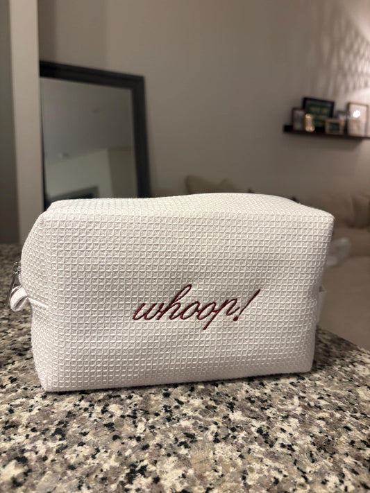 Waffle Embroidered Makeup Bag | Embroidered Makeup Bag | Personalized Bag | Bridesmaid Gifts | Christmas Gifts | Toiletry Bag