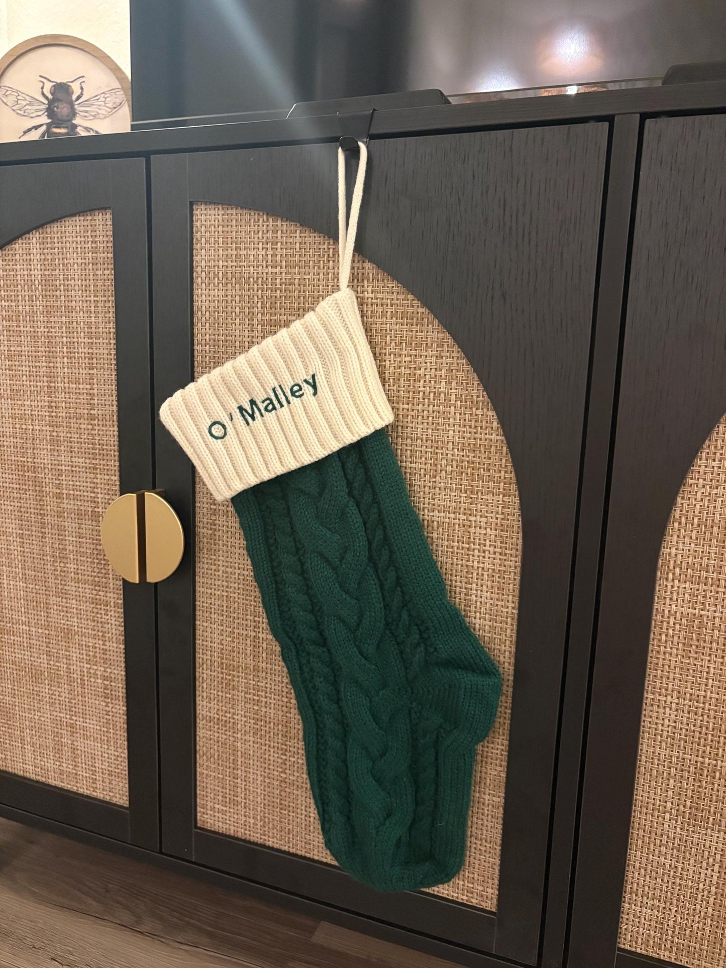 Custom Embroidered Knit Christmas Stocking | Personalized Embroidered Christmas Stocking