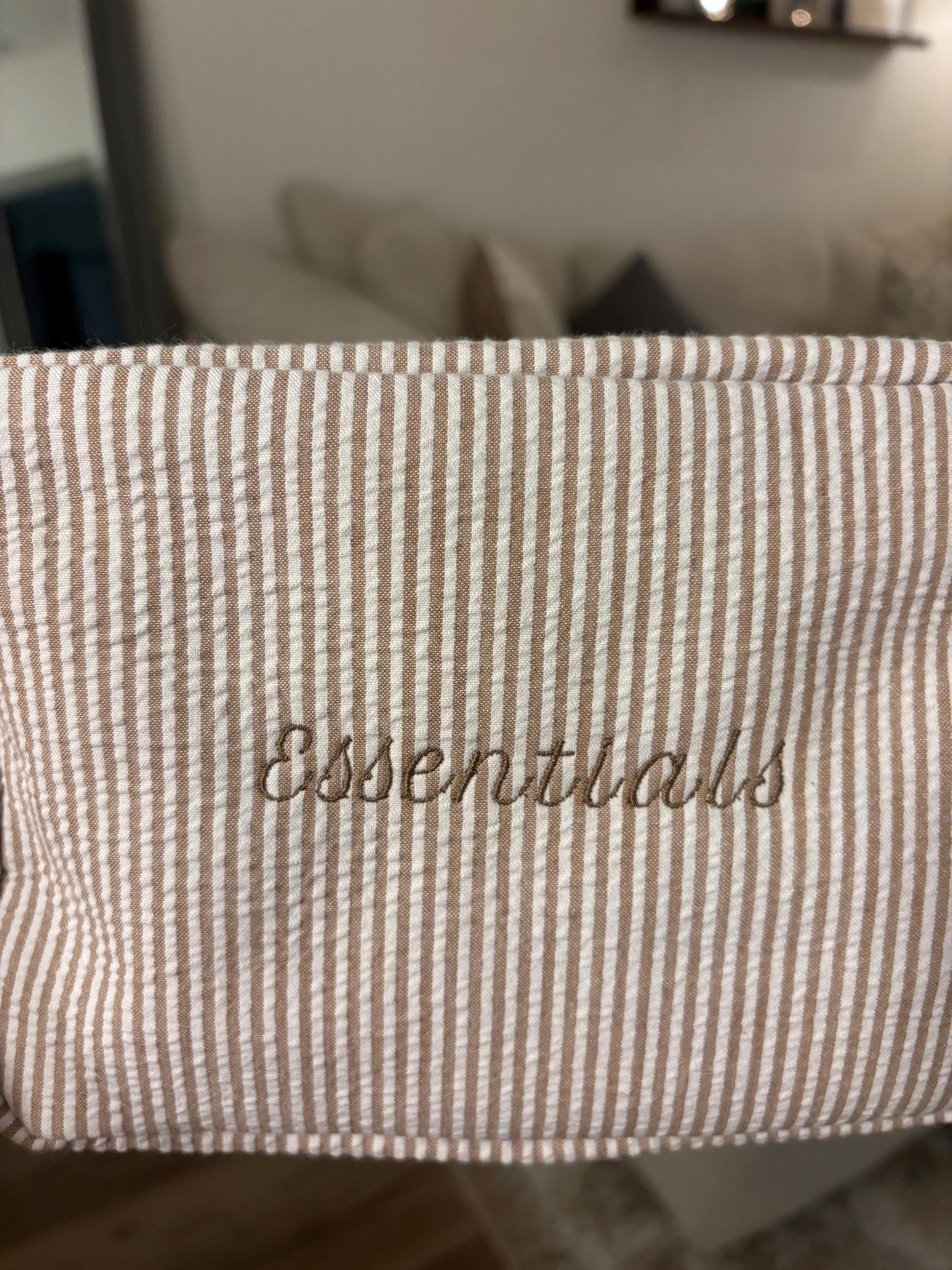 Seersucker Embroidered Makeup Bag | Embroidered Makeup Bag | Personalized Bag | Bridesmaid Gifts | Christmas Gifts